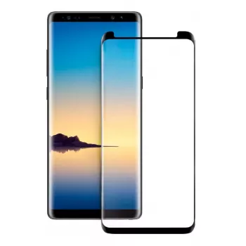 Evelatus Protector de pantalla de cristal templado 3D compatible con funda para Samsung Galaxy Note 8 N950 (pegamento en bordes) - ultra transparente