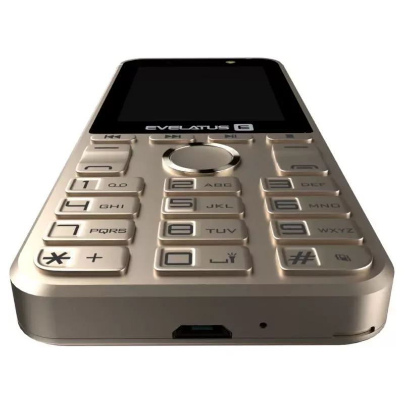 Evelatus Tron GLD teléfono básico Dual SIM, dorado