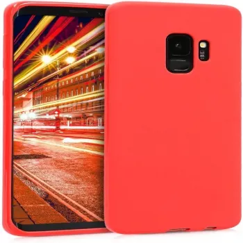Evelatus Funda de silicona Premium Soft Touch para Samsung Galaxy S9 Plus roja