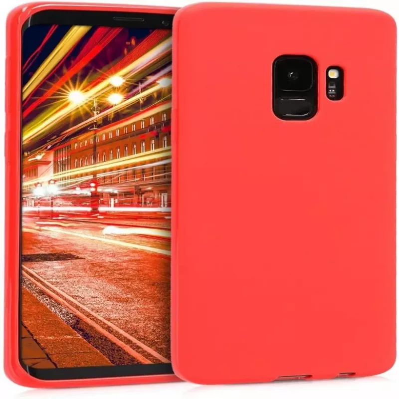 Evelatus Funda de silicona Premium Soft Touch para Samsung Galaxy S9 Plus roja