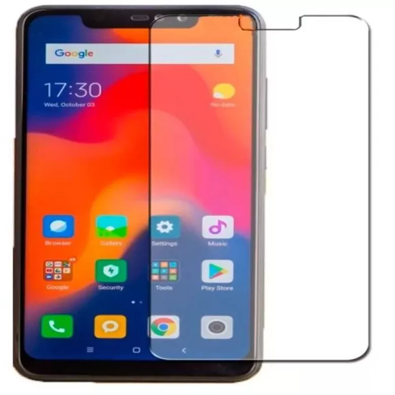 Evelatus Protector de pantalla plano de cristal templado de 0,33 mm con adhesivo japonés antiestático para Xiaomi Redmi Note 6 Pro transparente