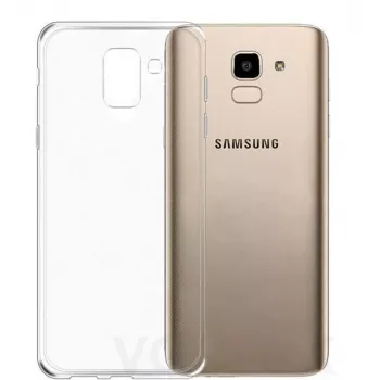 Evelatus Funda de silicona transparente Clear de 1,5 mm TPU para Samsung Galaxy J6 Plus