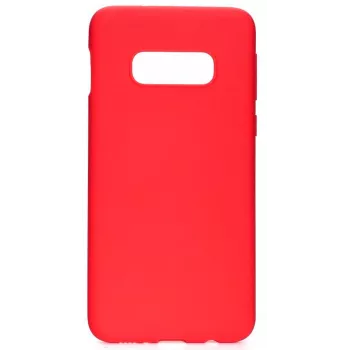 Evelatus Funda de silicona Premium Soft Touch para Samsung Galaxy S10e roja
