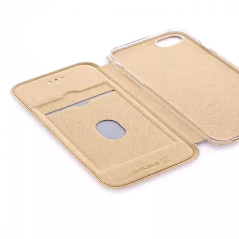 Evelatus Apple iPhone 7/8/SE2020/SE2022 Funda tipo libro dorada