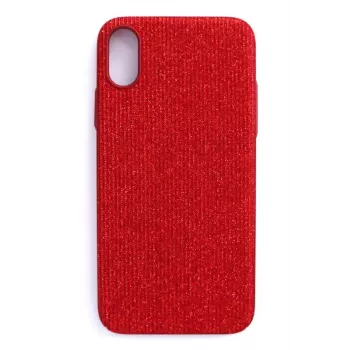 Evelatus Apple iPhone X Funda trasera de silicona Starnight roja