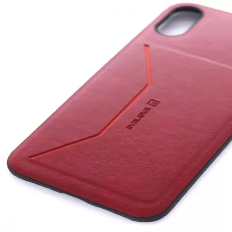 Evelatus Funda trasera de silicona líquida Nobel Red para Apple iPhone X