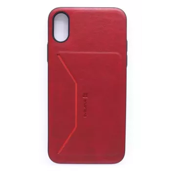Evelatus Funda trasera de silicona líquida Nobel Red para Apple iPhone X