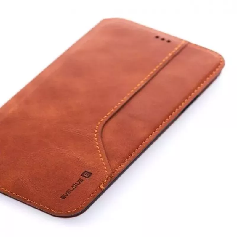 Evelatus Apple iPhone X / XS Cissais funda trasera de piel marrón