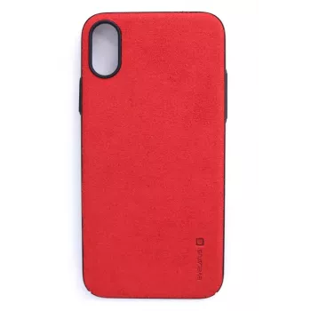 Evelatus Funda trasera Velvet para Apple iPhone X roja