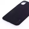 Evelatus Funda trasera de silicona líquida Velvet para Apple iPhone X negra