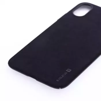 Evelatus Funda trasera de silicona líquida Velvet para Apple iPhone X negra