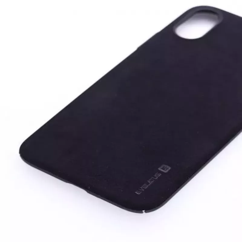 Evelatus Funda trasera de silicona líquida Velvet para Apple iPhone X negra