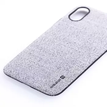 Evelatus Funda trasera de silicona líquida Velvet para Apple iPhone X / XS marrón