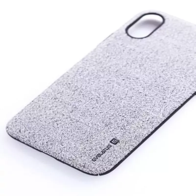 Evelatus Funda trasera de silicona líquida Velvet para Apple iPhone X / XS marrón