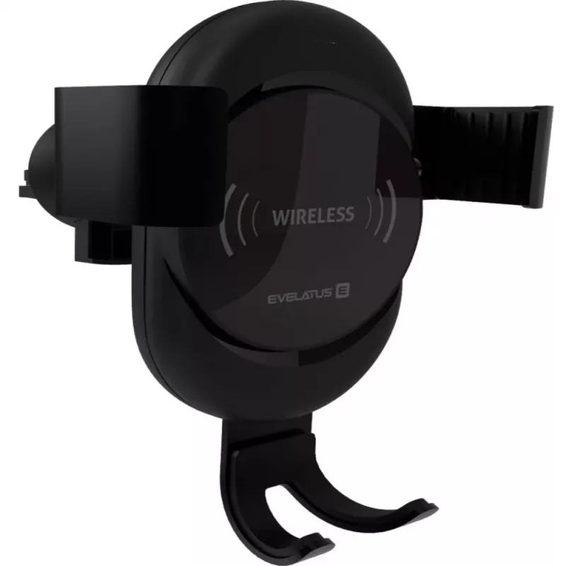 Evelatus Soporte de coche con gravedad y cargador inalámbrico WCH02 negro