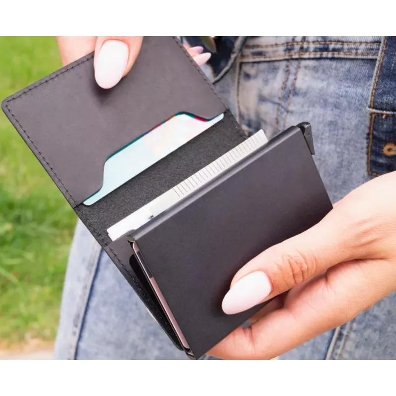 Evelatus Monedero universal de piel LEW01 negro