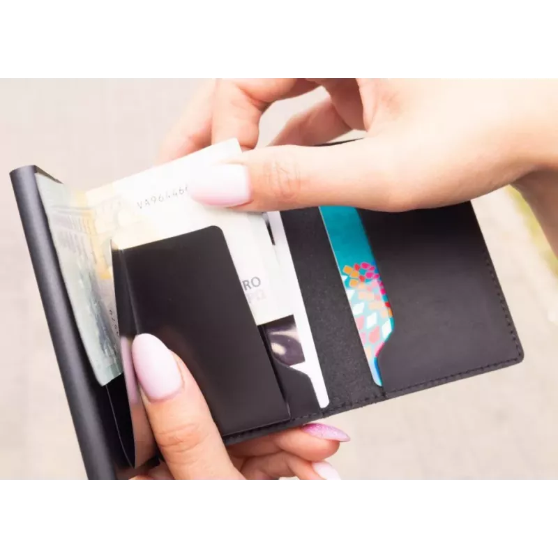 Evelatus Monedero universal de piel LEW01 negro