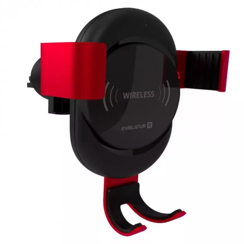 Evelatus Soporte de coche Gravity con cargador inalámbrico WCH02 Rojo