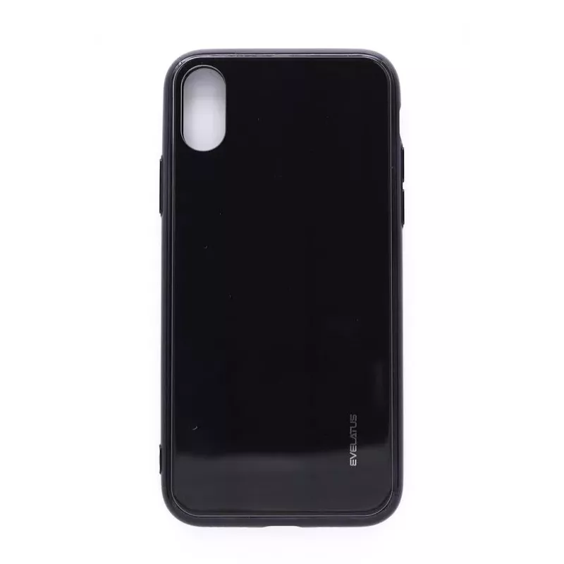 Evelatus Protector de pantalla de cristal templado Water Ripple Full Color Electroplating para Apple iPhone X/XS Negro