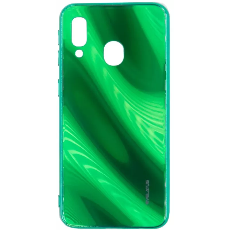 Evelatus Funda de cristal templado Water Ripple Full Color Electroplating para Samsung Galaxy A40 Verde