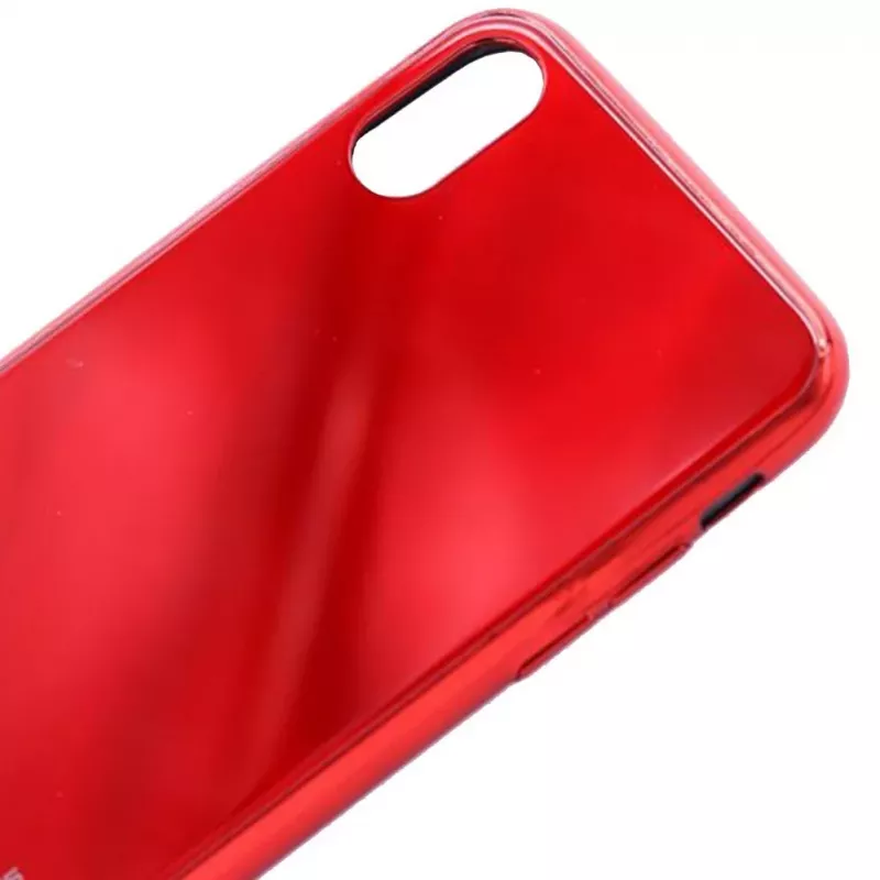 Evelatus Funda de cristal templado Water Ripple Full Color Electroplating para Apple iPhone X/XS Rojo