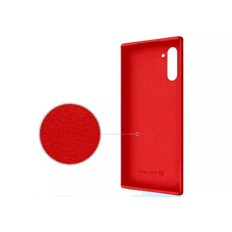 Evelatus Funda de silicona Premium Soft Touch roja para Samsung Galaxy Note 10