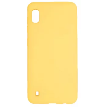 Evelatus Funda de silicona Soft Touch con correa amarilla para Samsung Galaxy A10
