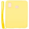 Evelatus Funda de silicona Soft Touch con correa amarilla para Samsung A20e