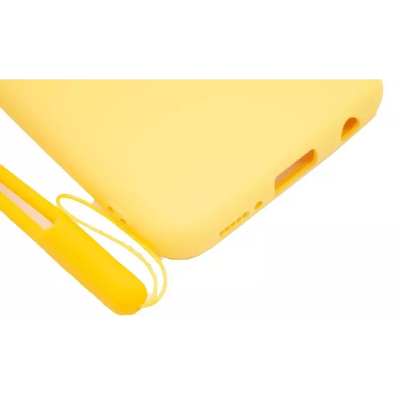 Evelatus Funda de silicona Soft Touch con correa amarilla para Samsung A20e