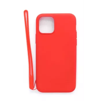 Evelatus Funda de silicona Soft Touch con correa roja para Apple iPhone 11 Pro