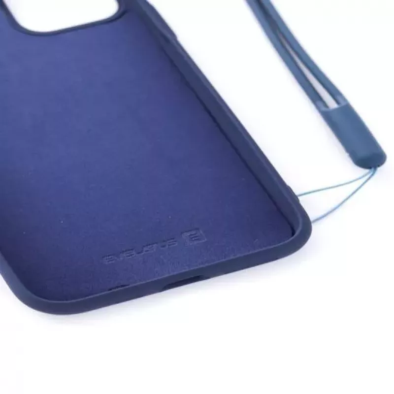 Evelatus Funda de silicona Soft Touch con correa azul oscuro para Apple iPhone 11 Pro