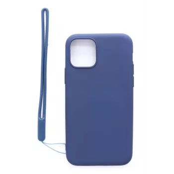 Evelatus Funda de silicona Soft Touch con correa azul oscuro para Apple iPhone 11 Pro