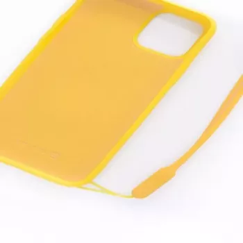 Evelatus Funda de silicona Soft Touch con correa amarilla para Apple iPhone 11 Pro
