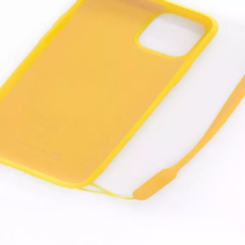 Evelatus Funda de silicona Soft Touch con correa amarilla para Apple iPhone 11 Pro