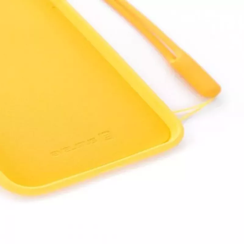 Evelatus Funda de silicona Soft Touch con correa amarilla para Apple iPhone X/XS