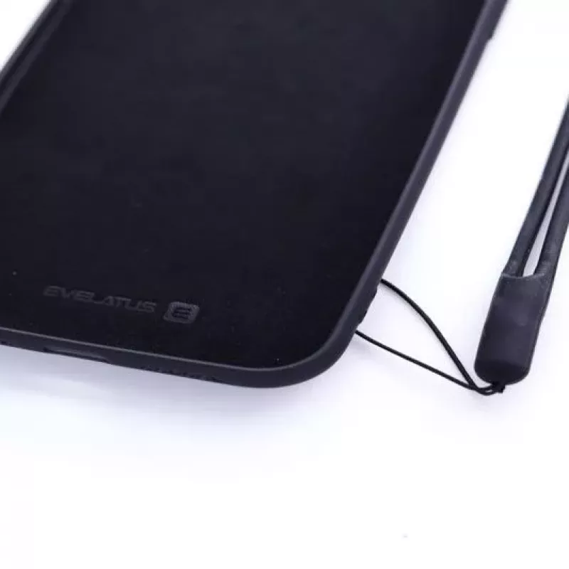Evelatus Funda de silicona Soft Touch con correa negra para Apple iPhone XR