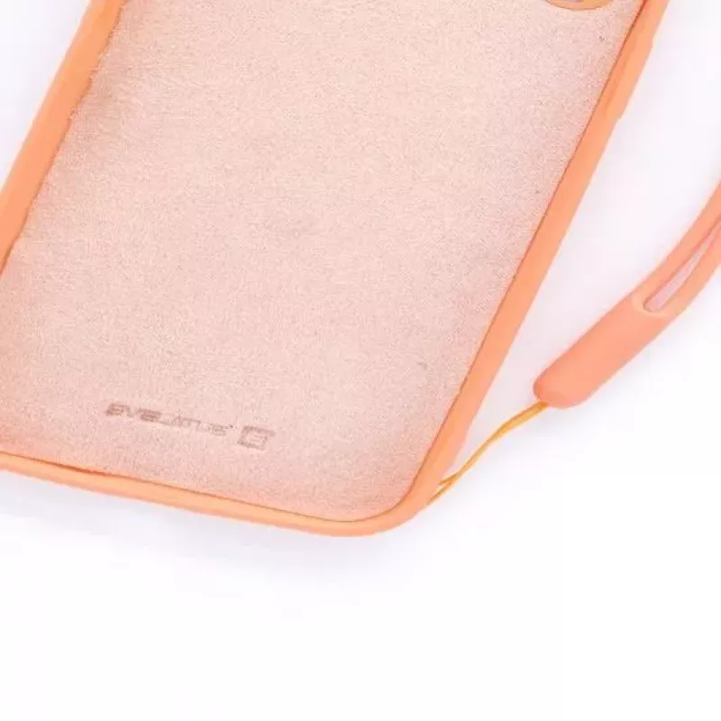 Evelatus Funda de silicona Soft Touch con correa rosa para Apple iPhone XR