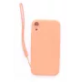 Evelatus Funda de silicona Soft Touch con correa rosa para Apple iPhone XR