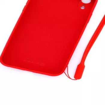 Evelatus Funda de silicona Soft Touch con correa roja para Apple iPhone XR