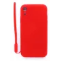 Evelatus Funda de silicona Soft Touch con correa roja para Apple iPhone XR