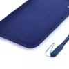 Evelatus Funda de silicona Soft Touch con correa azul oscuro para Apple iPhone XR