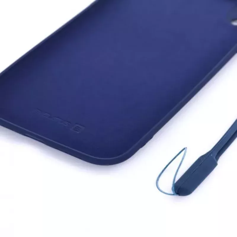 Evelatus Funda de silicona Soft Touch con correa azul oscuro para Apple iPhone XR