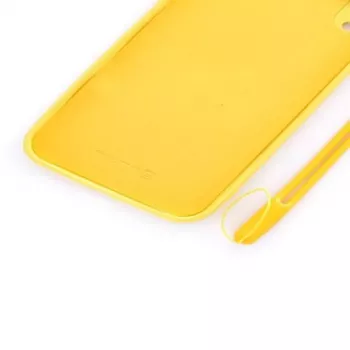 Evelatus Funda de silicona Soft Touch con correa amarilla para Apple iPhone XR
