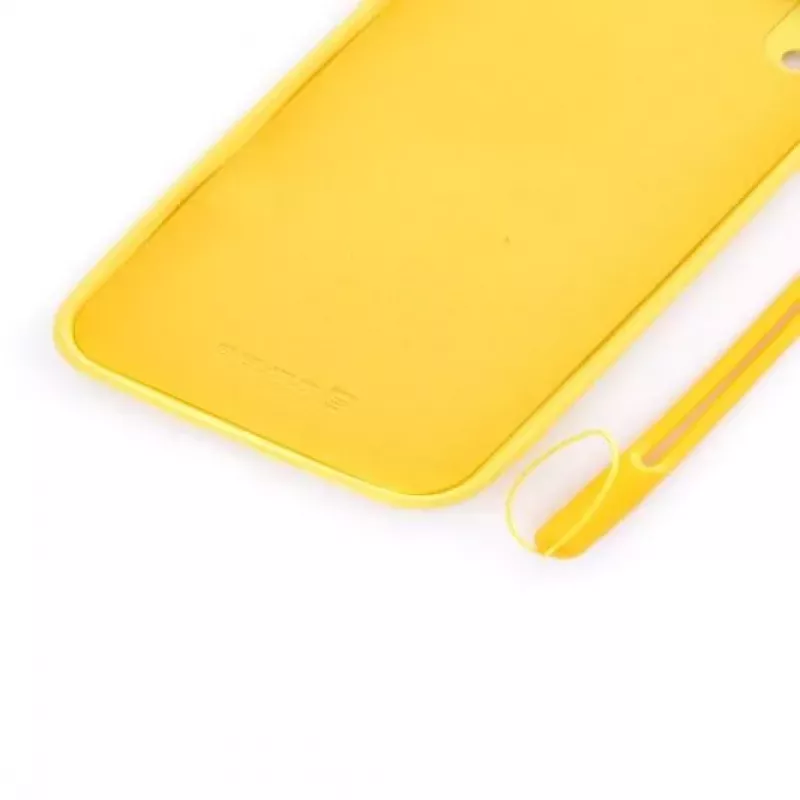 Evelatus Funda de silicona Soft Touch con correa amarilla para Apple iPhone XR