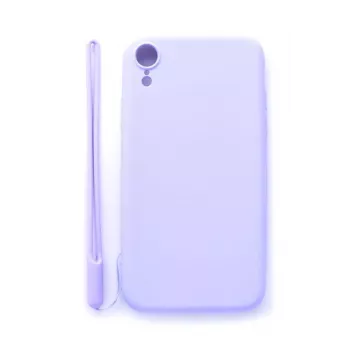 Evelatus Funda de silicona Soft Touch con correa lila para Apple iPhone XR