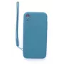 Evelatus Funda de silicona Soft Touch con correa azul para Apple iPhone XR