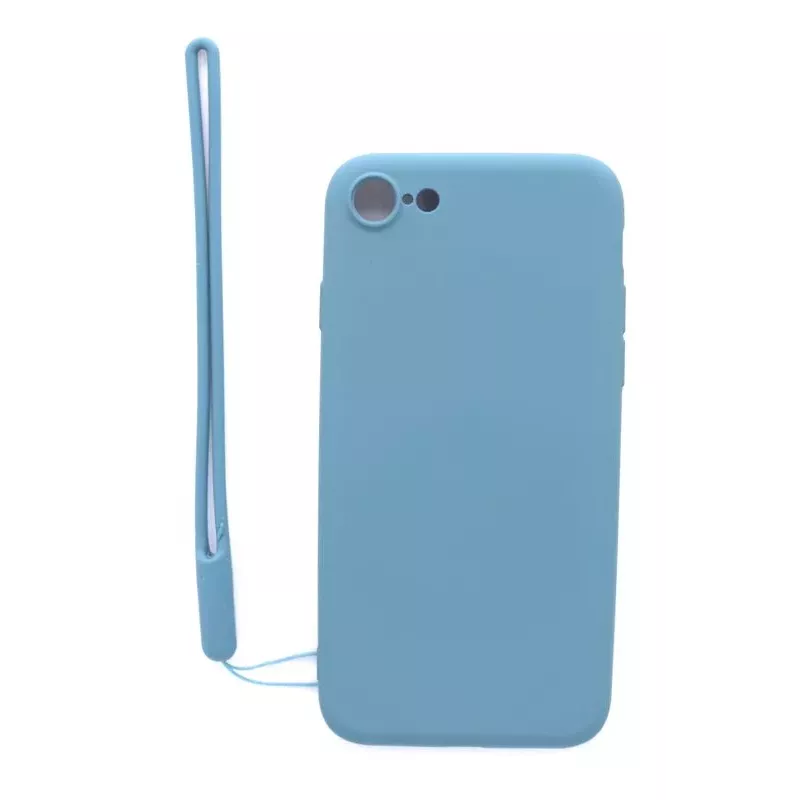 Evelatus Funda de silicona Soft Touch con correa azul para Apple iPhone 7/8