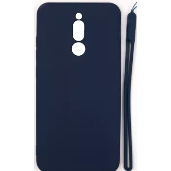 EVELATUS Funda de silicona Soft Touch con correa azul oscuro para Xiaomi Redmi 8