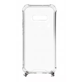 Evelatus Samsung Galaxy S10e Funda de silicona transparente con collar TPU gris espacial
