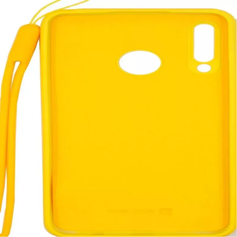 Evelatus Huawei P30 Lite Funda de silicona Soft Touch con cordón amarilla